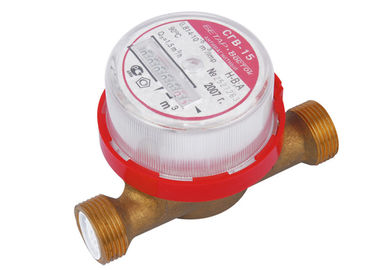 medidor de água doméstico giratório do jato da roda da aleta de 15mm único para a água quente