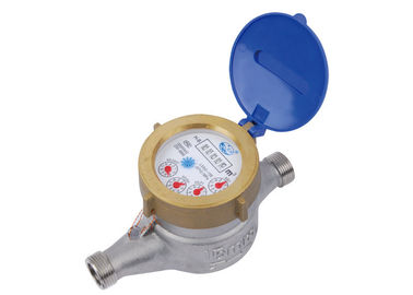 Medidores de água residenciais de aço inoxidável, medidor de água da roda da aleta de Digitas