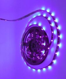 Esterilização flexível que ilumina o adaptador de W do roxo 24 dos jogos SMD 5050 da luz de tira do diodo emissor de luz